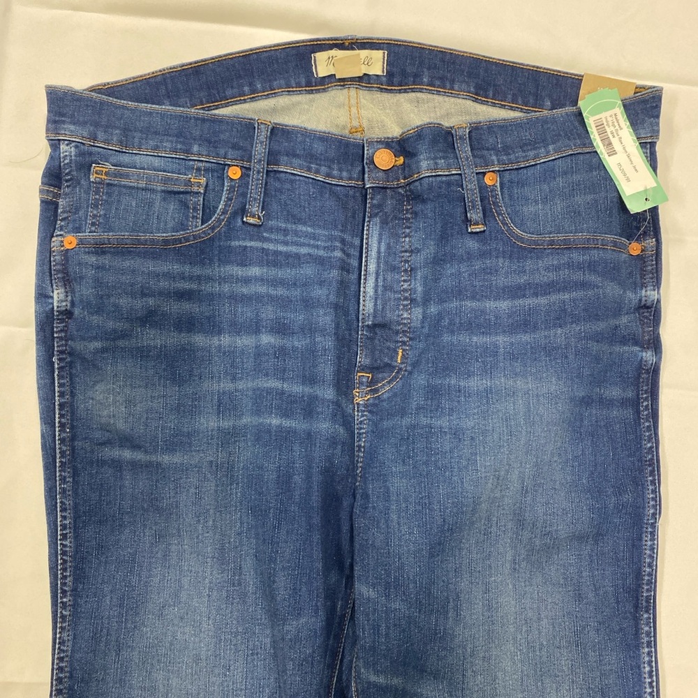 NWT Madewell Women's Skinny Jeans in Dark Blue Denim Size 34W - Picture 3 of 7